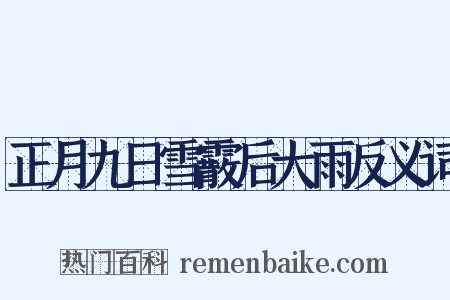 正月九日雪霰后大雨反义词是什么意思的图片